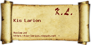 Kis Larion névjegykártya